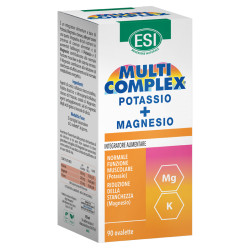 Confezione da 90 tavolette di Esi Multicomplex Potassio + Magnesio, integratore per ridurre la stanchezza.