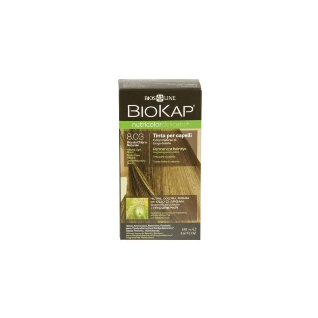 BIOKAP NUTRICOLOR DELICATO 8,03 NEW BIONDO CHIARO NATURALE TINTA 140 ML BIOKAP NUTRICOLOR DELICATO 8,03 NEW BIONDO CHIARO NATURALE TINTA 140 ML