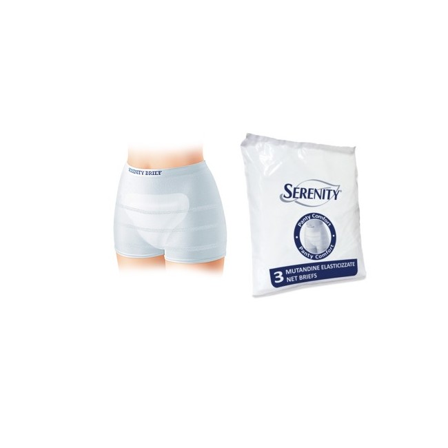 MUTANDINA A RETE PER INCONTINENZA SERENITY PANTY COMFORT L 3 PEZZI