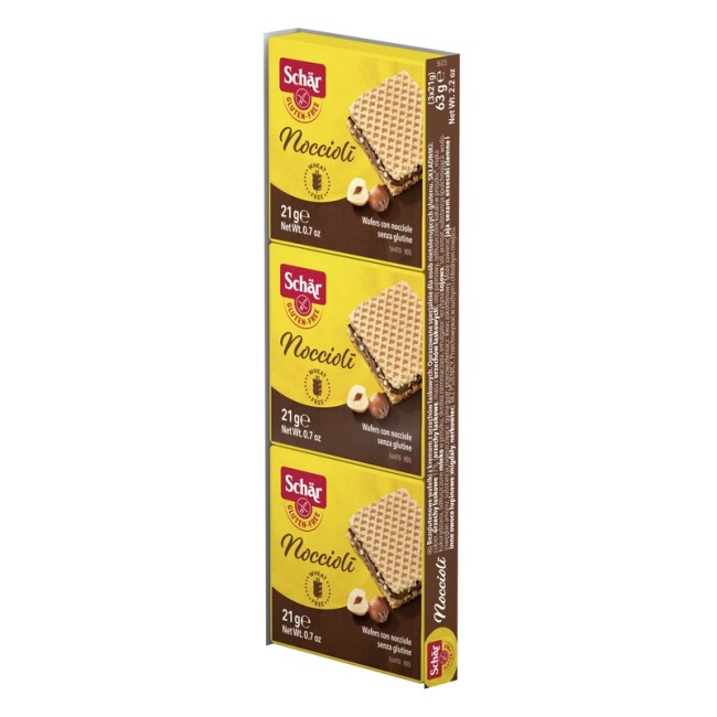 SCHAR NOCCIOLI' WAFERS CON NOCCIOLE 3 PEZZI DA 21 G SCHAR NOCCIOLI' WAFERS CON NOCCIOLE 3 PEZZI DA 21 G