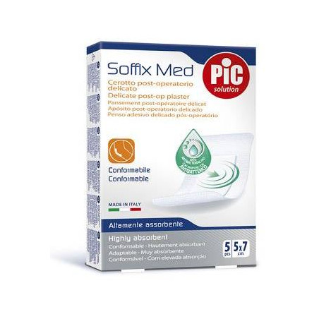 CEROTTO PIC SOFFIX MED IN TNT CON TAMPONE CENTRALE ASSORBENTE STERILE MONOUSO 5X7 CM ANTIBATTERICO 5 PEZZI CEROTTO PIC SOFFIX MED IN TNT CON TAMPONE CENTRALE ASSORBENTE STERILE MONOUSO 5X7 CM ANTIBATTERICO 5 PEZZI