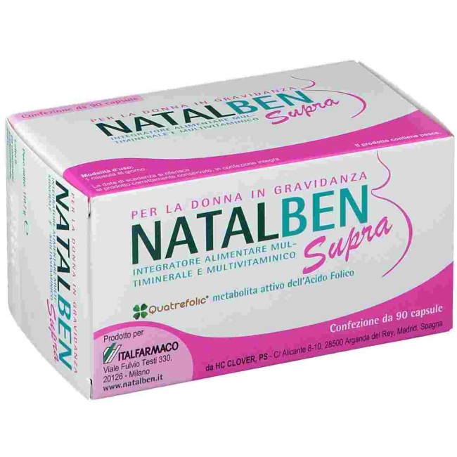 Confezione convenienza da 90 capsule di Natalben supra integratore per donna in gravidanza Confezione convenienza da 90 capsule di Natalben supra integratore per donna in gravidanza