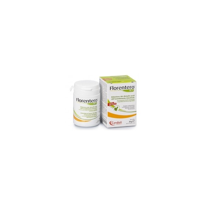 Barattolo con 30 compresse di Florentero Act, mangime complementare per disturbi intestinali di cani e gatti. Barattolo con 30 compresse di Florentero Act, mangime complementare per disturbi intestinali di cani e gatti.