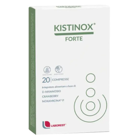 Confezione da 20 compresse di Laborest Kistinox, integratore per cistite e benessere delle vie urinarie. Confezione da 20 compresse di Laborest Kistinox, integratore per cistite e benessere delle vie urinarie.