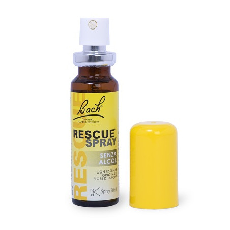 Flacone spray da 20 ml. di Rescue Spray Original senza alcool, integratore che favorisce il rilassamento.