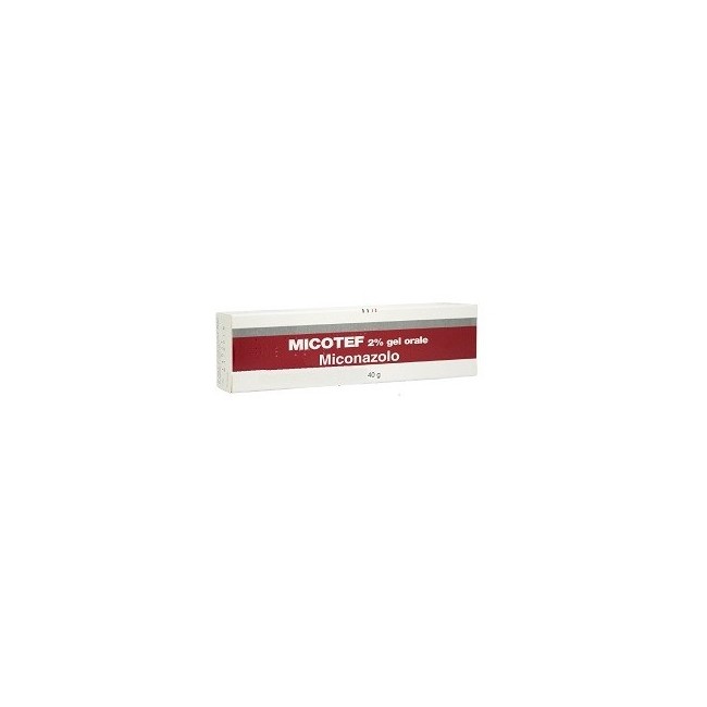 Confezione da 40 Gr di Micotef Gel Orale Antifungino Per Candida Stomatiti E Mughetto Miconazolo 2%.