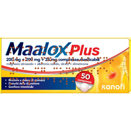 Maalox Plus Farmaco Per Acidità E Mal Di Stomaco 50 Compresse Masticabili Maalox Plus Farmaco Per Acidità E Mal Di Stomaco 50 Compresse Masticabili