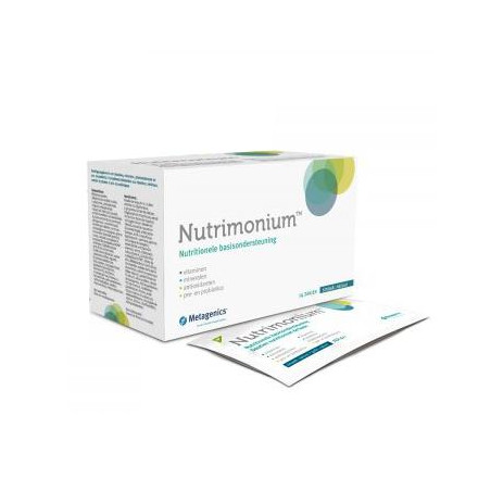 Confezione da 28 bustine di Metagenics Nutrimonium Naturale integratore per il benessere dell'intestino.