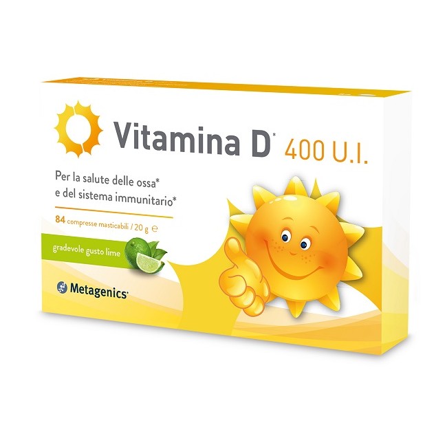 Metagenics Vitamina D 400 U.I. 84 Compresse Masticabili Metagenics Vitamina D 400 U.I. 84 Compresse Masticabili