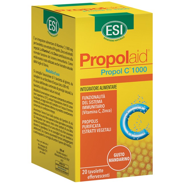 ESI PROPOLAID PROPOL C 1000 MG 20 TAVOLETTE EFFERVESCENTI ESI PROPOLAID PROPOL C 1000 MG 20 TAVOLETTE EFFERVESCENTI