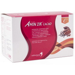 Confezione da 21 bustine di Amin 21K, integratore per dimagrire e mantenere la massa magra.