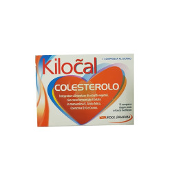 Confezione da 15 compresse di Kilocal Colesterolo, integratore per la salute cardiaca.