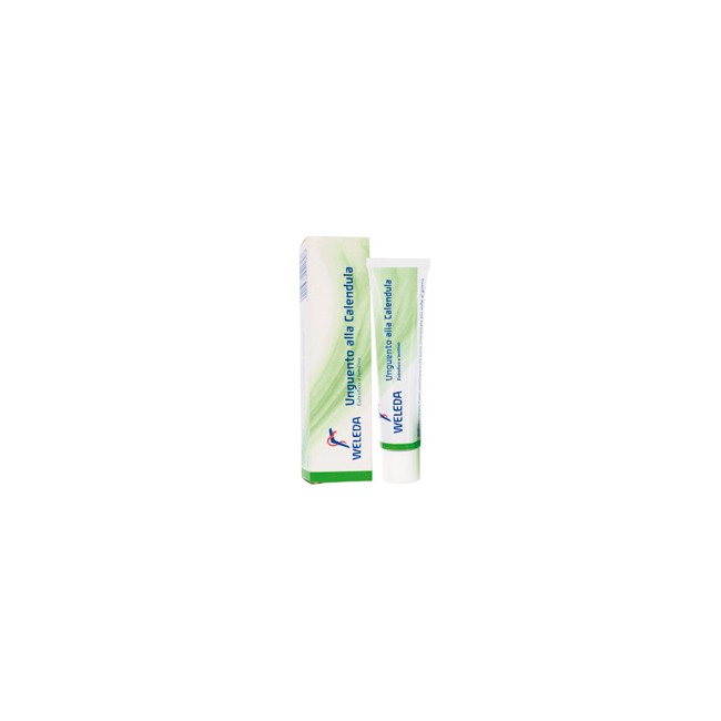 Tubo da 25 g di Weleda Calendula, unguento per il trattamento di irritazioni ed escoriazioni. Tubo da 25 g di Weleda Calendula, unguento per il trattamento di irritazioni ed escoriazioni.