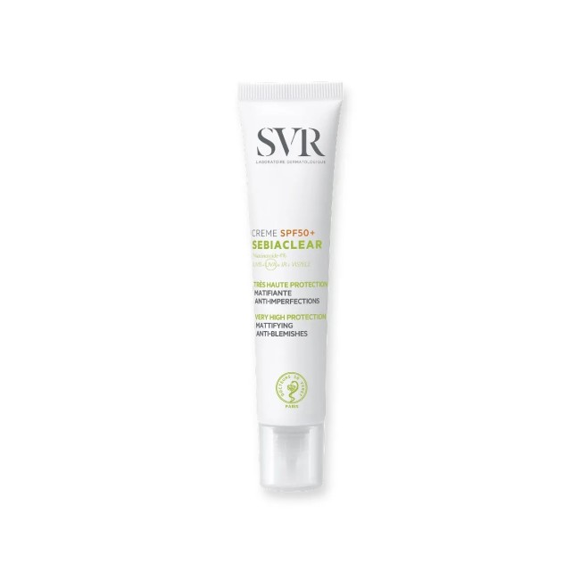 Tubetto da 50 ml di Svr Sebiaclear SPF 50+ Crema Opacizzante Protettive Per Pelle Acneica E Imperfezioni. Tubetto da 50 ml di Svr Sebiaclear SPF 50+ Crema Opacizzante Protettive Per Pelle Acneica E Imperfezioni.