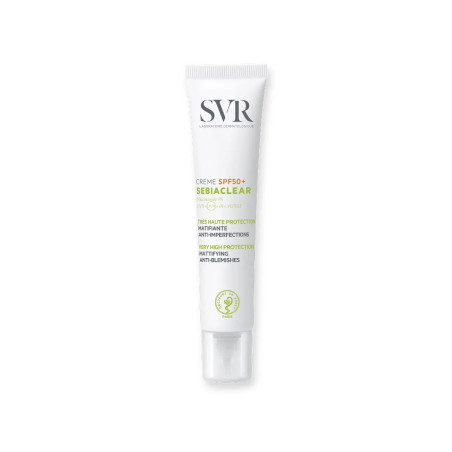 Tubetto da 50 ml di Svr Sebiaclear SPF 50+ Crema Opacizzante Protettive Per Pelle Acneica E Imperfezioni. Tubetto da 50 ml di Svr Sebiaclear SPF 50+ Crema Opacizzante Protettive Per Pelle Acneica E Imperfezioni.