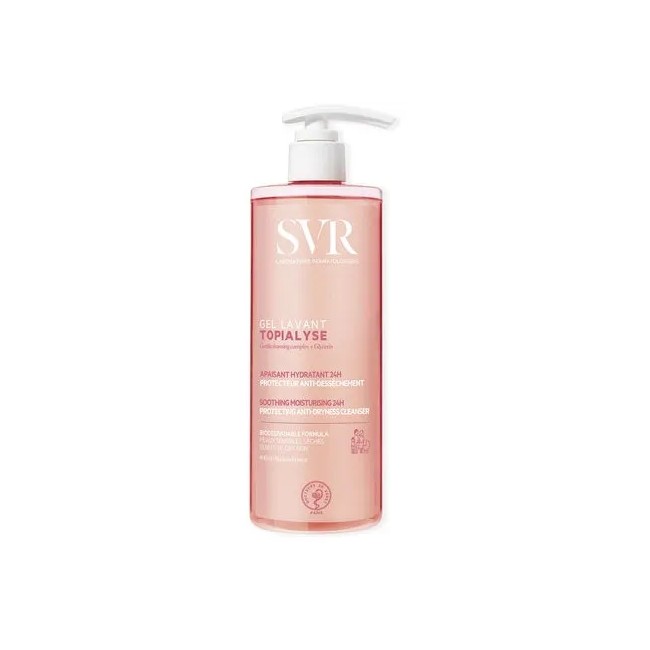 Flacone da 400 ml di Svr Topialyse Gel Lavante Idratante Per Pelle Secca E Sensibile. Flacone da 400 ml di Svr Topialyse Gel Lavante Idratante Per Pelle Secca E Sensibile.