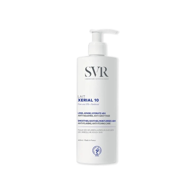 Flacone da 400 ml di Svr Xerial 10 latte corpo per pelle secca e screpolata. Flacone da 400 ml di Svr Xerial 10 latte corpo per pelle secca e screpolata.
