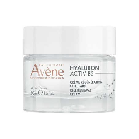Vasetto da 50 ml di Avene Hyaluron Activ B3 Crema Giorno Rigenerante Antietà Antirughe. Vasetto da 50 ml di Avene Hyaluron Activ B3 Crema Giorno Rigenerante Antietà Antirughe.