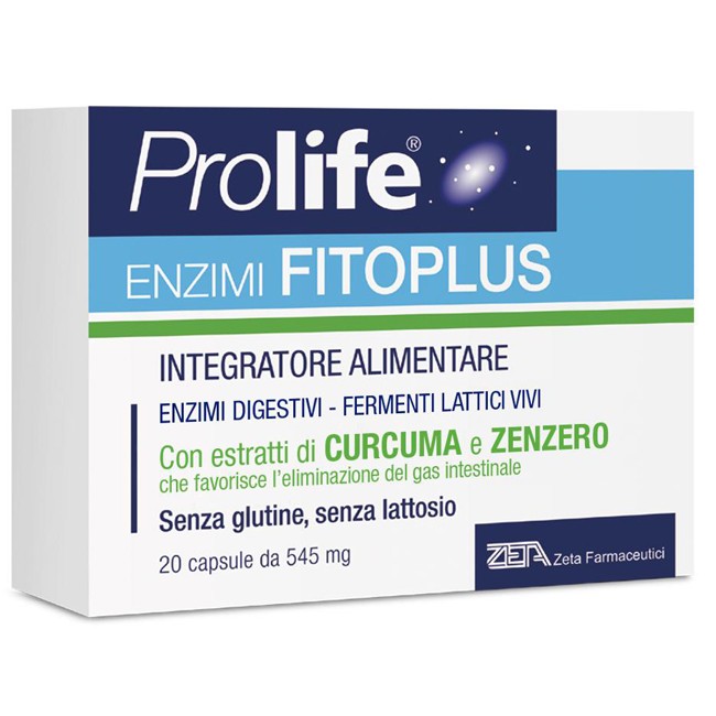 Confezione da 20 capsule di Prolife Enzimi Fitoplus integratore di fermenti lattici ed enzimi digestivi Confezione da 20 capsule di Prolife Enzimi Fitoplus integratore di fermenti lattici ed enzimi digestivi