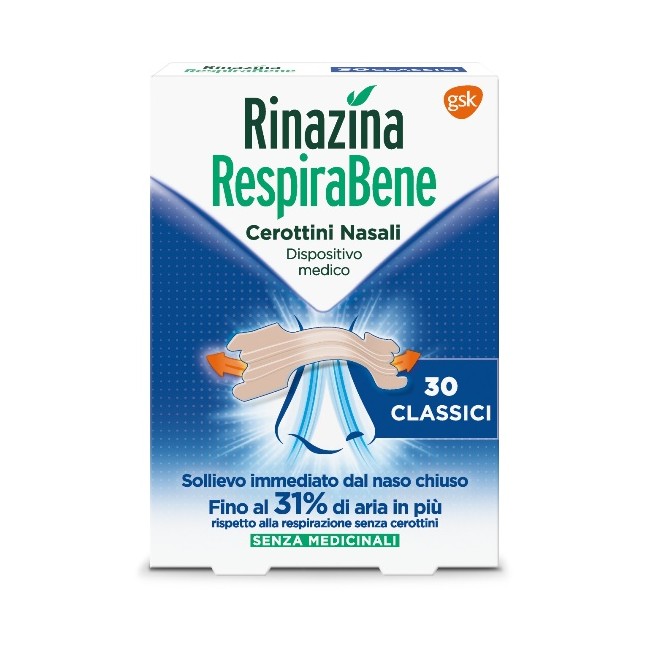 RINAZINA RESPIRABENE CEROTTI NASALI CLASSICI CARTON 30 PEZZI RINAZINA RESPIRABENE CEROTTI NASALI CLASSICI CARTON 30 PEZZI