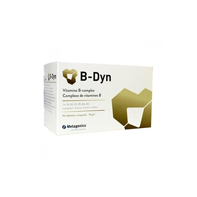 Confezione da 90 compresse di Metagenics B dyn integratore di vitamine del gruppo B. Confezione da 90 compresse di Metagenics B dyn integratore di vitamine del gruppo B.