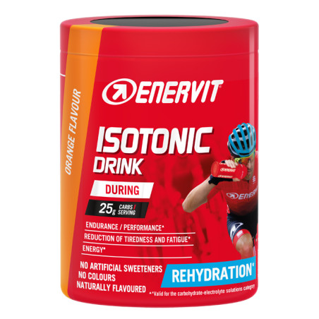 Barattolo da 420 grammi di Enervit Sport Isotonic Drink, integratore per migliorare le prestazioni sportive.