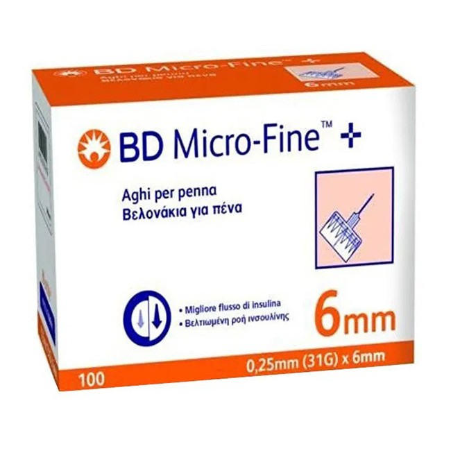 AGO PER PENNA DA INSULINA BD MICROFINE GAUGE 31 6MM 100 PEZZI AGO PER PENNA DA INSULINA BD MICROFINE GAUGE 31 6MM 100 PEZZI