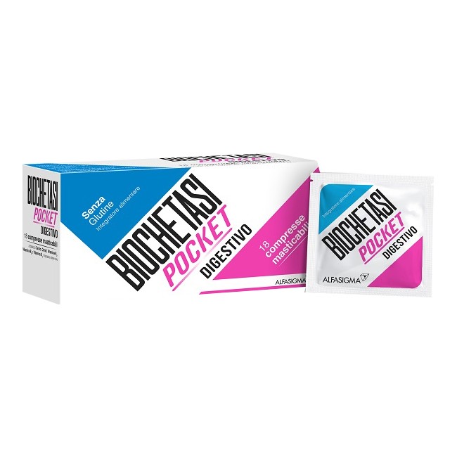 18 compresse masticabili di Biochetasi Pocket integratore contro nausea e difficoltà digestive 18 compresse masticabili di Biochetasi Pocket integratore contro nausea e difficoltà digestive