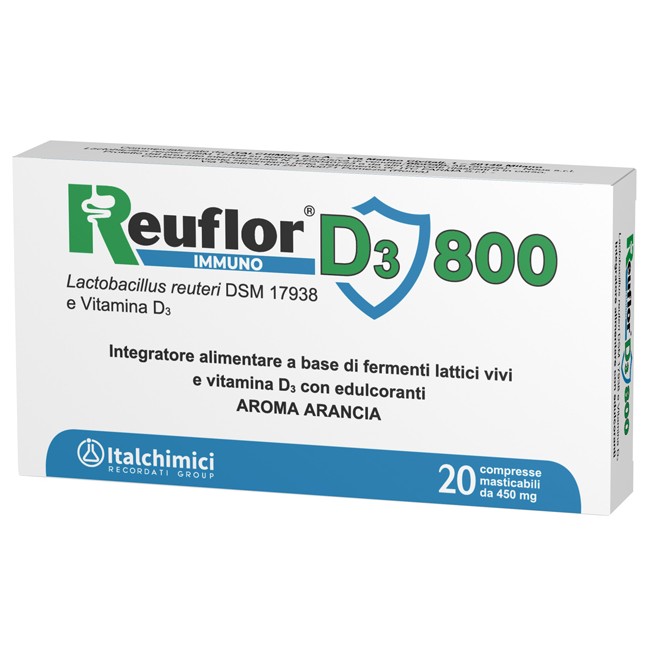 REUFLOR D3 800 20 COMPRESSE MASTICABILI AROMA ARANCIA REUFLOR D3 800 20 COMPRESSE MASTICABILI AROMA ARANCIA