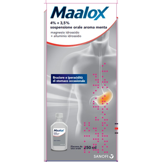 MAALOX*OS SOSP 250ML 4+3,5% ME MAALOX*OS SOSP 250ML 4+3,5% ME