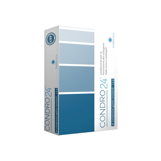 Confezione da 30 compresse di Condro24, integratore per il benessere delle articolazioni. Confezione da 30 compresse di Condro24, integratore per il benessere delle articolazioni.