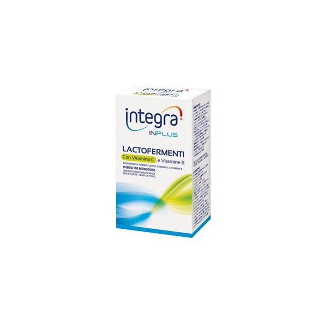 INTEGRA INPLUS LACTOFERMENTI CON VITAMINA C E VITAMINA B 10 BUSTINE MONODOSE DA 2,5 G INTEGRA INPLUS LACTOFERMENTI CON VITAMINA C E VITAMINA B 10 BUSTINE MONODOSE DA 2,5 G