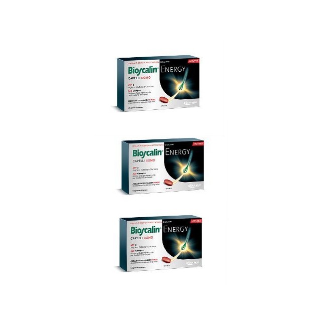Confezione convenienza da 90 compresse di Bioscalin Energy integratore per rafforzare i capelli dell'uomo Confezione convenienza da 90 compresse di Bioscalin Energy integratore per rafforzare i capelli dell'uomo