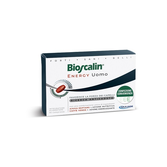 Confezione da 30 compresse di Bioscalin Energy Integratore Anticaduta Per I capelli Dell'Uomo. Confezione da 30 compresse di Bioscalin Energy Integratore Anticaduta Per I capelli Dell'Uomo.