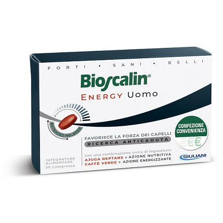 Confezione da 30 compresse di Bioscalin Energy Integratore Anticaduta Per I capelli Dell'Uomo.