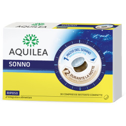 Confezione da 30 compresse di Aquilea Sonno, integratore per favorire il riposo notturno.
