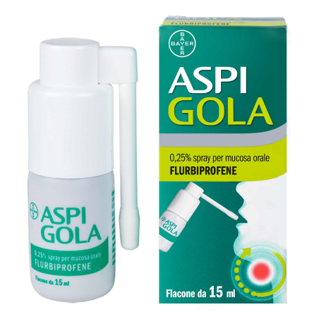 Bayer Aspigola Spray Per Il Mal Di Gola Flurbiprofene 0,25% 15 Ml