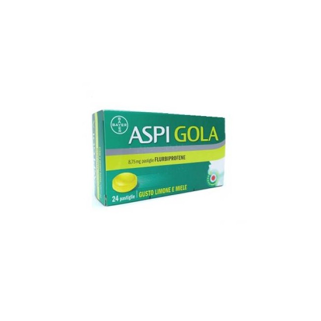 BAYER ASPI GOLA PASTIGLIE LIMONE E MIELE PER IL MAL DI GOLA 24 PEZZI