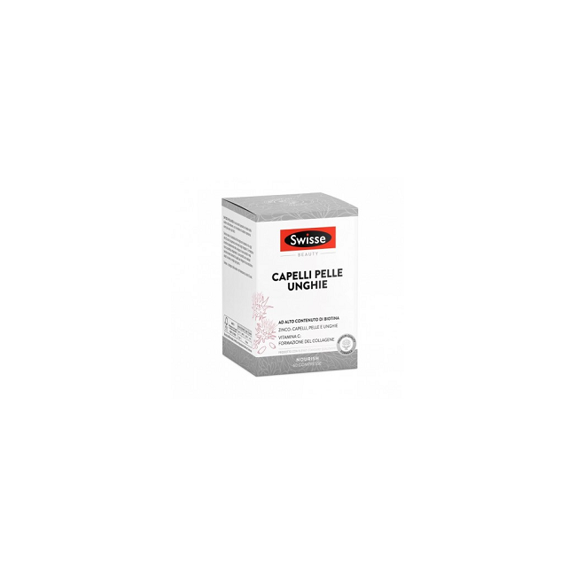 Confezione da 60 compresse di Swisse Capelli Pelle Unghie, integratore per la cura di capelli, pelle e unghie. Confezione da 60 compresse di Swisse Capelli Pelle Unghie, integratore per la cura di capelli, pelle e unghie.