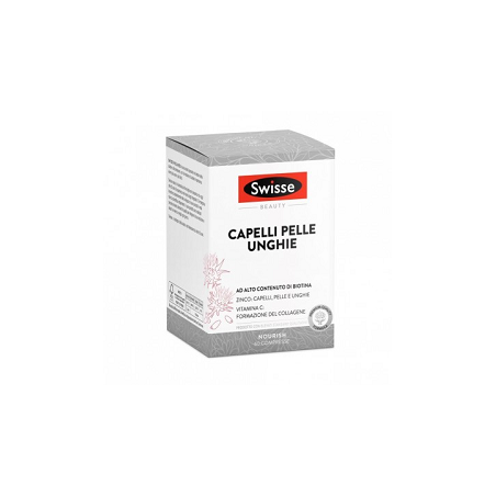 Confezione da 60 compresse di Swisse Capelli Pelle Unghie, integratore per la cura di capelli, pelle e unghie.