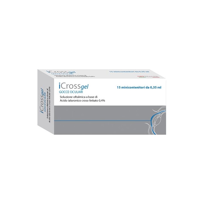 GOCCE OCULARI ICROSS GEL ACIDO IALURONICO CROSS-LINKATO 0,4% 15 PEZZI DA 0,35 ML GOCCE OCULARI ICROSS GEL ACIDO IALURONICO CROSS-LINKATO 0,4% 15 PEZZI DA 0,35 ML
