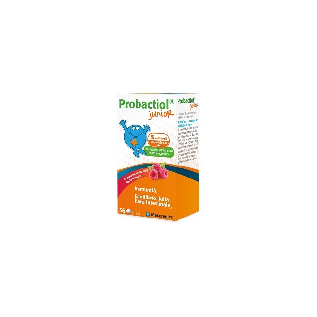 Confezione da 60 compresse di Metagenics Probactiol Junior integratore di fermenti lattici per bambini. Confezione da 60 compresse di Metagenics Probactiol Junior integratore di fermenti lattici per bambini.