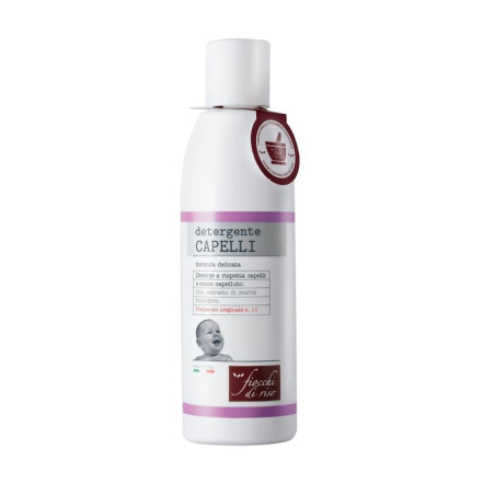 Flacone da 200 ml di Fiocchi di Riso Detergente Capelli Delicato Flacone da 200 ml di Fiocchi di Riso Detergente Capelli Delicato