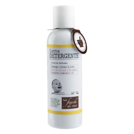 Flacone da 140 ml di Fiocchi di Riso Latte Corpo Bambini e Neonati