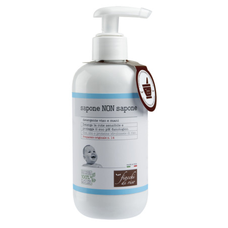 Flacone da 240 ml di Fiocchi di Riso Detergente Delicato Viso Mani