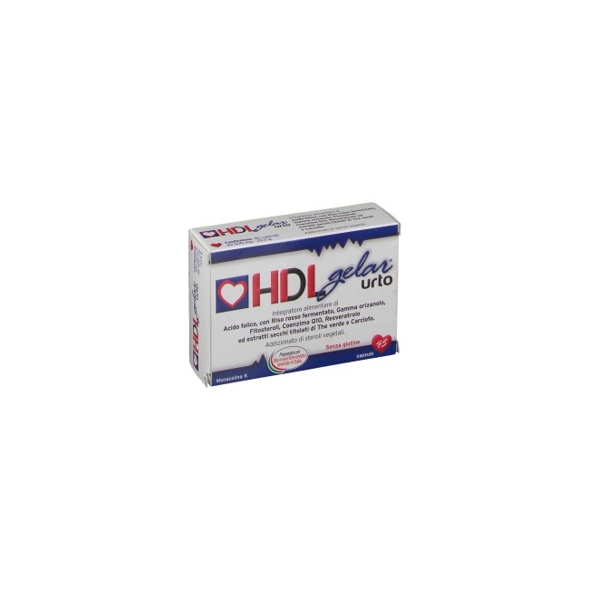 Confezione da 45 capsule di HDL Gelar Urto Integratore Per Abbassare I Grassi Cattivi Ed Il Metabolismo Dei Trigliceridi.