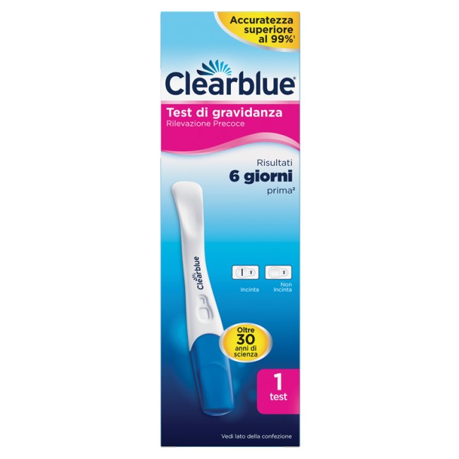 TEST DI GRAVIDANZA CLEARBLUE RILEVAZIONE PRECOCE 1 PEZZO TEST DI GRAVIDANZA CLEARBLUE RILEVAZIONE PRECOCE 1 PEZZO
