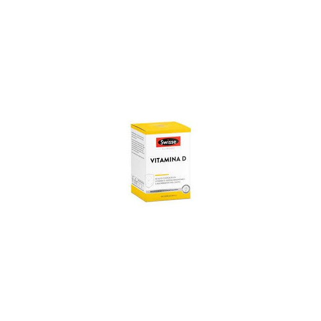 Confezione da 100 capsule di Swisse Vitamina D3, integratore per ossa e sistema immunitario. Confezione da 100 capsule di Swisse Vitamina D3, integratore per ossa e sistema immunitario.
