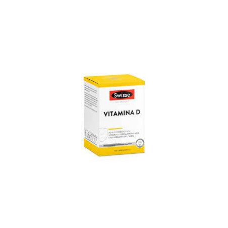 Confezione da 100 capsule di Swisse Vitamina D3, integratore per ossa e sistema immunitario. Confezione da 100 capsule di Swisse Vitamina D3, integratore per ossa e sistema immunitario.