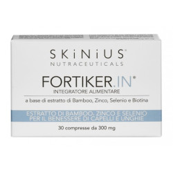 Confezione da 30 compresse di Skinius Fortiker IN Integratore Per La Salute Di Capelli E Unghie.
